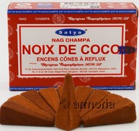 Cônes d'encens backflow Noix de Coco, Satya