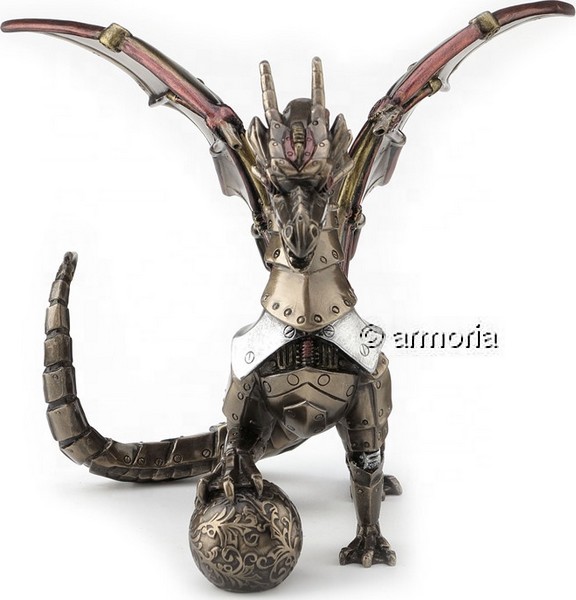 Figurine Dragon Steampunk aspect bronze marque Veronese