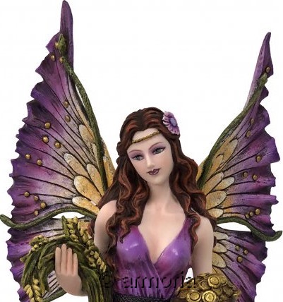 Figurine Fée "Violetta" avec Corne d'Abondance et Agneau