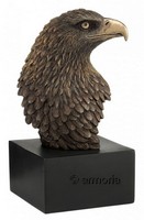 Figurine Tête d'Aigle sur Socle aspect bronze marque Veronese 