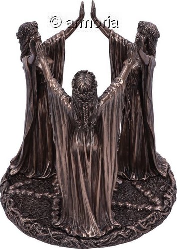 Figurine et Bougeoir Cérémonie Wicca aspect bronze Marque Veronese  