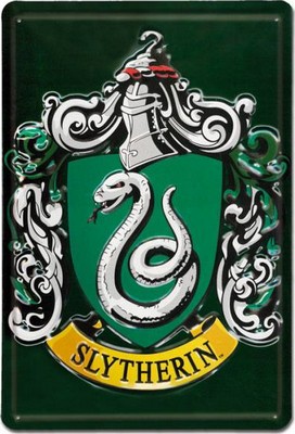 Plaque métal Slytherin en 3D - Harry Potter, 20x30 cm