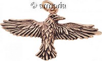 Pendentif Corbeau ailes déployées en bronze