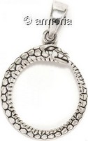 Pendentif Ouroboros en argent, grand modèle