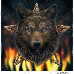 Carte postale Wild Fire Wolf de Lisa Parker
