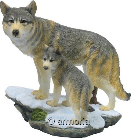 Figurine Loup et Louveteau