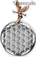 Pendentif Fée sur Fleur de vie en argent