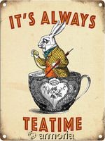 Plaque métal murale It's Always Teatime, 15 x 20 cm