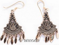 Boucles d'oreilles Viking triangulaires en bronze