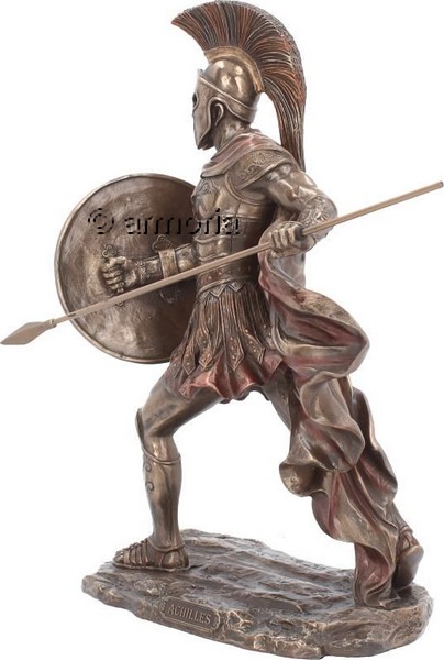 Figurine du Héros grec Achille en résine aspect bronze 
