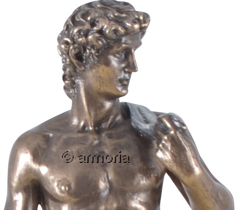 Figurine David de Michel-Ange aspect bronze marque Veronese 