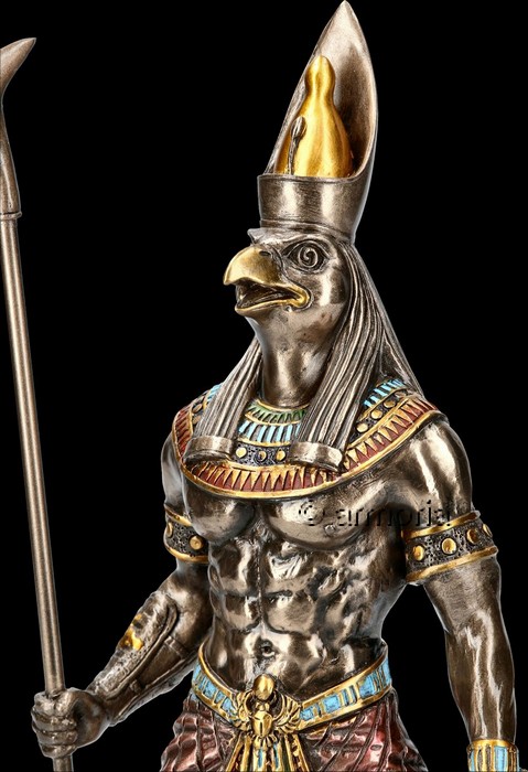 Figurine Dieu Faucon Egyptien Horus aspect bronze Marque Veronese 