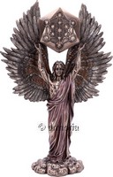 Figurine Archange Metatron avec Cube aspect bronze Marque Veronese