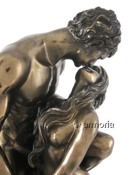 Figurine les Amants Nus s'embrassant aspect bronze marque Veronese