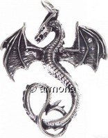 Pendentif Dragon du Feu en argent 4.9 x 3.5 cm
