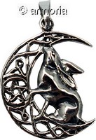 Pendentif Lièvre sur Lune en argent