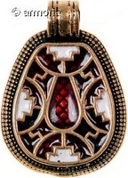 Pendentif médiéval style cloisonné en bronze-réplique historique