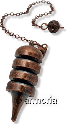 Pendule en métal couleur bronze forme anneaux et pointe 