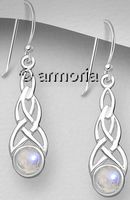 Boucles d'oreilles Entrelacs Celtes en argent et pierre de lune