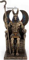 Figurine Dieu Egyptien Anubis sur son Trône finition bronze Marque Veronese 