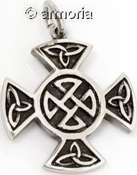 Pendentif Croix Celte avec Triquetras en acier