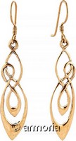 Boucles d'Oreilles Celtes allongées avec Entrelacs en bronze