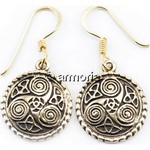 Boucles d'Oreilles Celtes avec Triskel et Entrelacs en bronze 