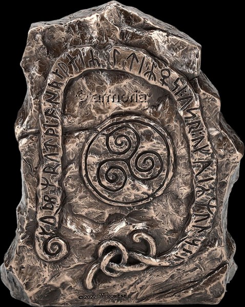 Bougeoir Viking avec Plaque Vegvisir aspect bronze marque Veronese 