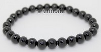 Bracelet de Perles en Tourmaline Noire 6 mm Taille Small 