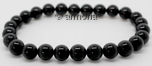 Bracelet de Perles en Tourmaline Noire 8 mm Taille Extra-Large 