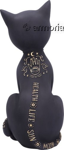Figurine Chat assis noir Chiromancien 