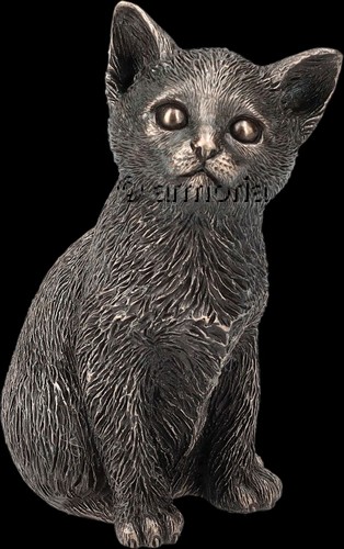 Figurine Chat assis aspect bronze marque Veronese
