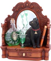 Figurine Chat et Absinthe La Fée Verte "Absinthe" de Lisa Parker 