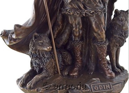 Figurine Dieu Odin debout aspect bronze marque Veronese 