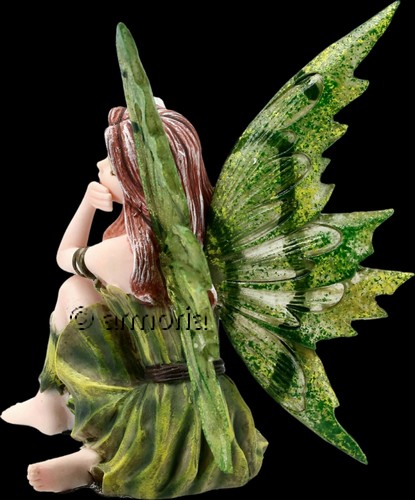 Figurine Fée verte Sylvia pensive 
