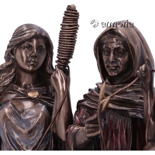 Figurine Les Trois Moires aspect bronze marque Veronese 