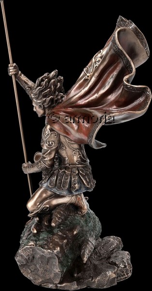 Figurine Saint Georges tuant le Dragon aspect bronze marque Veronese 