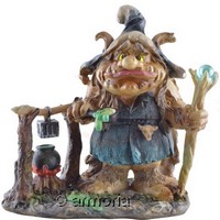 Figurine Troll Gobelin Magicien et son Chaudron