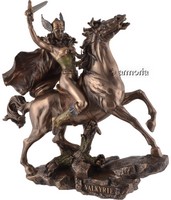 Figurine Valkyrie à cheval aspect bronze marque Veronese 