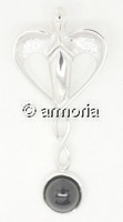 Pendentif Ange en argent orné d'un cabochon en Onyx