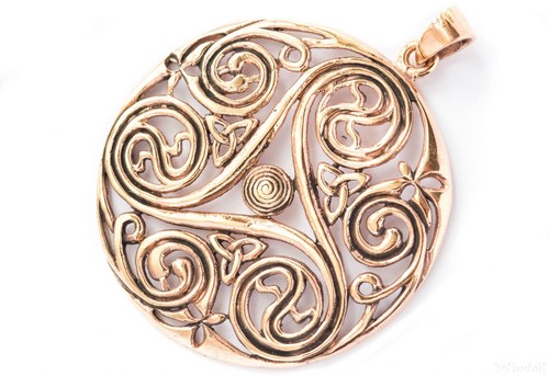 Pendentif Triskel et Triquetras en bronze