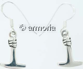 Boucles d'Oreilles Marteau de Thor miniature en argent