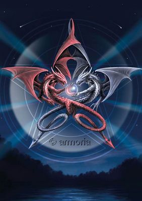 Carte Postale Pentagram Dragons de Anne Stokes