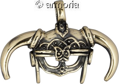 Pendentif Casque Barbare en bronze