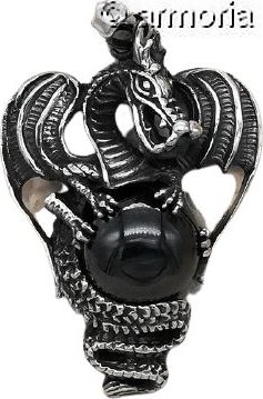 Pendentif Dragon avec boule en argent