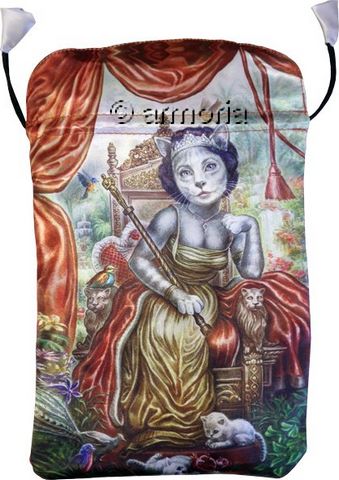 Pochette pour tarot Chat sur Trône en satin