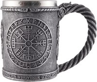 Chope Viking Vegvisir et Entrelacs aspect métal 