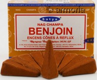Cônes d'encens backflow Benjoin, Satya