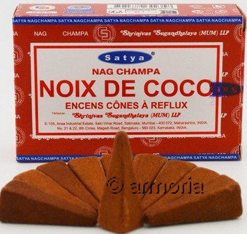 Cônes d'encens backflow Noix de Coco, Satya