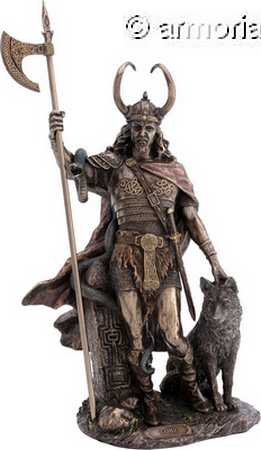 Figurine Loki avec Fenrir et Jörmungand